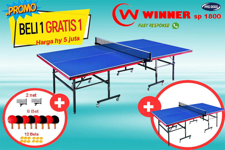 meja ping pong dengan merk winner sp 1800